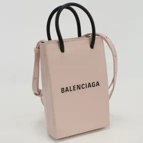 BALENCIAGA 593826 0AI2N mini shopping bag Tote Bag Shoulder bag Calfskin pink