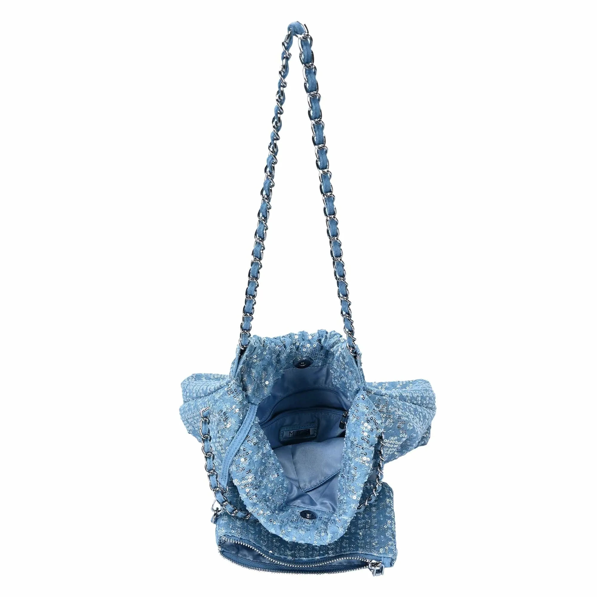 BGS6561 Rachelle Sequin Hobo Bag With Wristlet