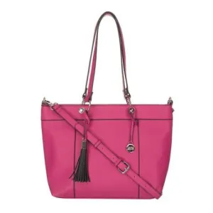 Fuschia Ring Handle Tassel Tote Bag