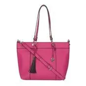 Fuschia Ring Handle Tassel Tote Bag