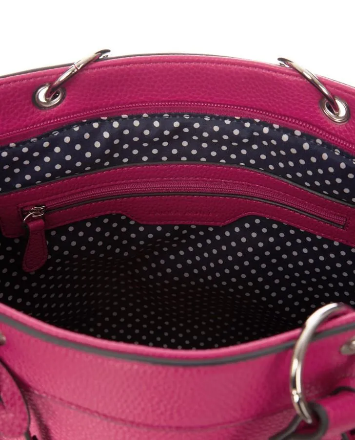 Fuschia Ring Handle Tassel Tote Bag